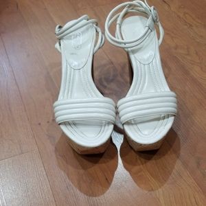 Coach ivory ankle strap sandals